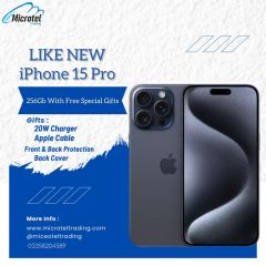 Apple iPhone 15 Pro 256Gb Storage - PTA Approved 1-Year Warranty with 20w charger and cable, Free Back cover and Protector By Like New Mobiles