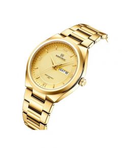 Naviforce Day & Date Edition Watch For Men - Golden (Nf-8030-2) - On Installments - IS-0212