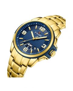 Naviforce Day & Date Edition Watch For Men - Golden (NF-9215S-1) - On Installments - IS-0212