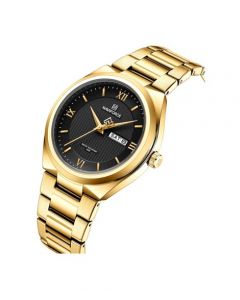 Naviforce Day & Date Edition Watch For Men - Golden (Nf-8030-1) - On Installments - IS-0212