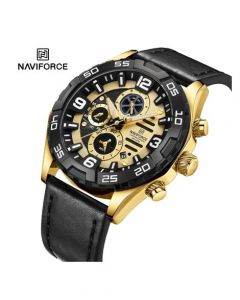 Naviforce Chronoglide Watch For Men Black (NF-8043-1) - On Installments - IS-0212