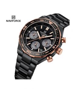 Naviforce Chrono Pioneer Watch For Men Black (Nf-8049-1) - On Installments - IS-0212