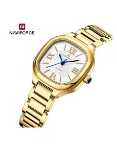 Naviforce Femme Square Watch For Men Gold (Nf-5042-2) - On Installments - IS-0212