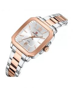 Naviforce Sleek Square Two Tone Watch For Men (NF-9239G-7) - On Installments - IS-0212