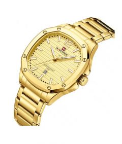 Naviforce Datexplorer Watch For Men Golden (NF-9243-3) - On Installments - IS-0212