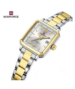 Naviforce Square Class Edition Watch For Women Two Tone (NF-9252l-2) - On Installments - IS-0212