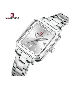 Naviforce Square Class Edition Watch For Women Silver (NF-9252g-7) - On Installments - IS-0212
