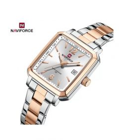 Naviforce Square Class Edition Watch For Women Two Tone (NF-9252g-5) - On Installments - IS-0212