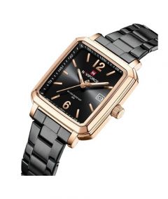 Naviforce Square Class Edition Watch For Women Black (NF-9252g-3) - On Installments - IS-0212