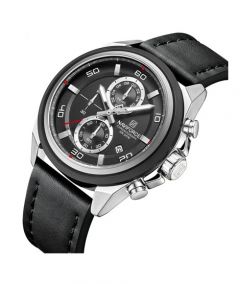 Naviforce Chronomark Watch For Men Black (NF-8075-6) - On Installments - IS-0212