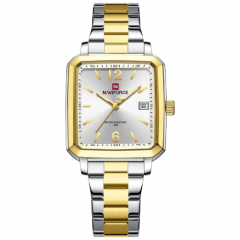 Naviforce Square Class Edition Watch For Women Two Tone (NF-9252g-2) - On Installments - IS-0212