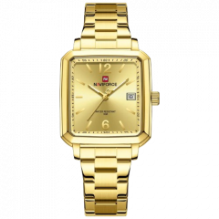 Naviforce Square Class Edition Watch For Women Golden (NF-9252g-1) - On Installments - IS-0212