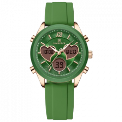 Naviforce Elegant Heart Watch For Women Green (NF-5045-12) - On Installments - IS-0212
