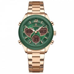 Naviforce Elegant Heart Watch For Women Rose Gold (NF-5045-4) - On Installments - IS-0212