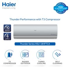 Haier Split AC 1.5 Ton T3 Inverter White HSU-18HFT Heat and cool with Wifi and Ampere Lock -ET (001)