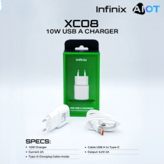 INFINIX 10W TYPE-C CHARGER KIT - XC08-White