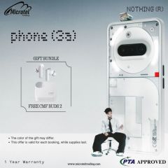 Smart Phone Nothing 3A - 12gb Ram 256gb Storage White With Free Buds Gift - Official Company PTA Approved - 1 Year Official Brand Store Warranty  - Available On Microtel  Trading MT3