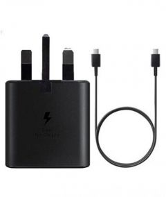 Samsung 25W Super Fast 3 Pin Type-C Charger Black - On Installments - IS-0194