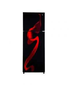 PEL Curved Glass Door Freezer-on-Top Refrigerator 12 cu ft (PRCGD-6460)-Red Blaze - On Installments - IS-0247