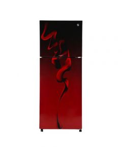 PEL Curved Glass Door Freezer-on-Top Refrigerator 13 cu ft (PRCGD-21960)-Maroon Blaze - On Installments - IS-0247
