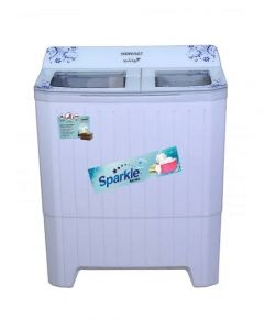 Homage Semi-Automatic Twin Tub Glass Washing Machine 11Kg Blue Flower (HWM-49112) - On Installments - IS-0247