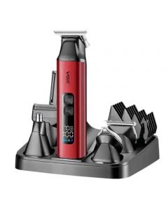 VGR 14 in 1 Professional Grooming Kit - (V-117)-Red - On Installments - IS-0255