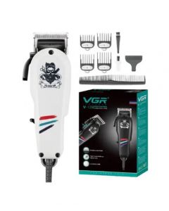 VGR Professional Corded Hair Clipper with Taper Lever - (V-129)-White - On Installments - IS-0255