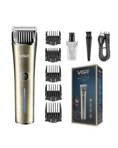 VGR Premium Metal Hair Clipper Grey - (V-669) - On Installments - IS-0255