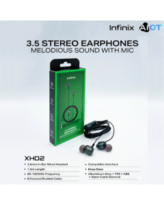 INFINIX 3.5 STEREO WIRED EARPHONES Black XH02 | Infinix AIOT Official Store