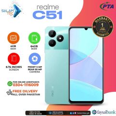 Realme C51 4GB,64Gb on Easy Installment with Official Warranty and Same Day Delivery In Karachi Only - SALAMTEC BEST PRICES