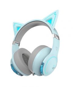 Edifier Low Latency Bluetooth Gaming Headphone (G5BT Cat)-Sky Blue - On Installments - IS-0096
