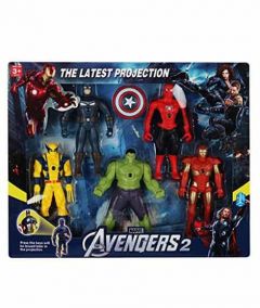 Planet X Marvel Avengers Action Figures With Projector Function (Pack of 5) 6 inches (PX-10347) - On Installments - IS-0134