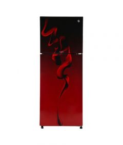 PEL Curved Glass Door Freezer-on-Top Refrigerator 11 cu ft (PRCGD-6360)-Maroon Blaze - On Installments - IS-0160