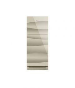 Homage New Crystal Series Glass Door Freezer-on-top Refrigerator 9 Cu Ft (HR-47222-GD)-Golden - On Installments - IS-0160