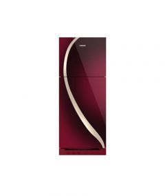 Homage New Crystal Series Glass Door Freezer-on-top Refrigerator 9 Cu Ft (HR-47222-GD)-Maroon - On Installments - IS-0160