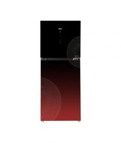 Haier Digital Inverter Glass Door Freezer-on-Top Refrigerator 13 Cu Ft (HRF-368IA)-Red - On Installments - IS-0160