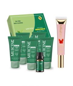 Muicin Tea Tree Clear & Clean Facial Kit & Pink Blusher Tube  - ISPK-0157