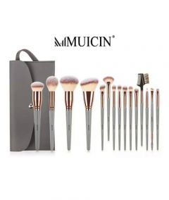 Muicin Beige & Rose Gold Makeup Brushes - 15 Pc Set  - ISPK-0157