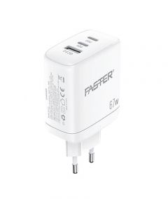Faster USB-C Super Fast Charging Wall Charger with PD Cable White (PD-67W) - On Installments - IS-0087 (3 Months - 0% Per Month)