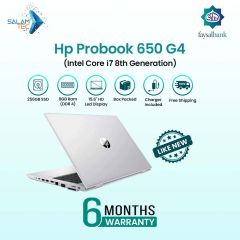 HP Probook 650 G4 Core i7 8th generation, 8GB Ram & 256GB SSD | 6 Months Warranty With Easy Monthly Installments | Like New Box Packed Laptop with Power Adapter?by?SalamTec