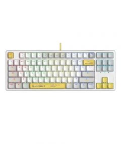 A4Tech Bloody RGB Mechanical Keyboard Red Switch (S87)-Energy White - On Installments - IS-0172