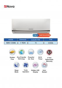 Kenwood 1.5 Ton Fix Speed E-Nova Series KEN-1850S Cool Only Split Free Installation and Free Shipping By Kenwood Official Store