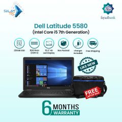 Dell Latitude 5580 Core i5 7th generation, 8GB Ram & 256GB SSD | 6 Months Warranty With Easy Monthly Installments | Used Laptops with Power Adapter?by?SalamTec