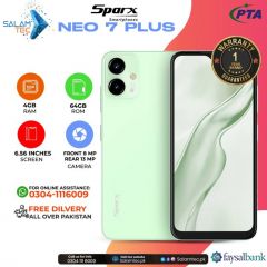 SparX Neo 7 Plus 4GB,64Gb On Easy Installments (9 Months) with 1 Year Brand Warranty & PTA Approved With Free Gift by SALAMTEC & BEST PRICES
