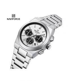 Naviforce Bond Chrono Watch For Women Silver (NF-8048l-7) - On Installments - IS-0140