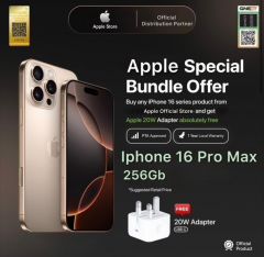 Phone 16 Pro Max 256Gb Official Pta Approved With Free adapter | Official Warranty |Installment By Official Apple Store
