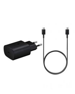 Samsung 25W 2 Pin Adapter With Type C to Type C Cable Black - On Installments - IS-0074