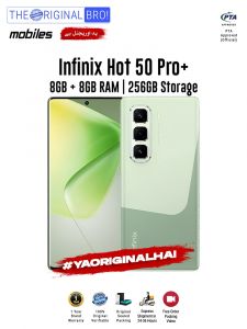 Infinix Hot 50 Pro Plus - 8GB RAM - 256GB Storage - PTA Approved - 12 Months Warranty - Green - The Original Bro Mobiles - TOB36