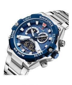 Naviforce Fashion Digital Analog Men's Watch Silver (NF-9207-3) - On Installments - IS-0140