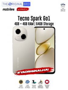 Tecno Spark Go 1 - 4GB RAM - 64GB Storage - PTA Approved - 12 Months Warranty - Gold - The Original Bro Mobiles - TOB36